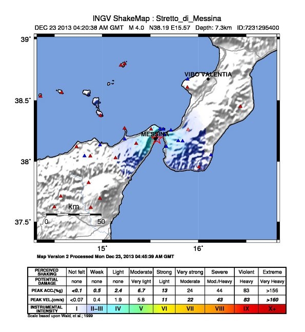 Villafranca Tirrena - Terremoto nello Stretto di Messina, stesso identico orario della catastrofe del 1908: le 05:20